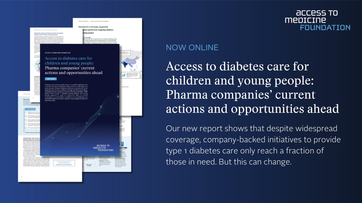 AtMIndex's tweet image. NOW ONLINE: A new report examines the efforts of four companies to tackle access challenges in #diabetes care for children & young people living with #T1D in #LMICs, highlighting key strengths & areas for improvement. Read it here➡️accesstomedicinefoundation.org/news/foundatio… #insulin #DiabetesCare