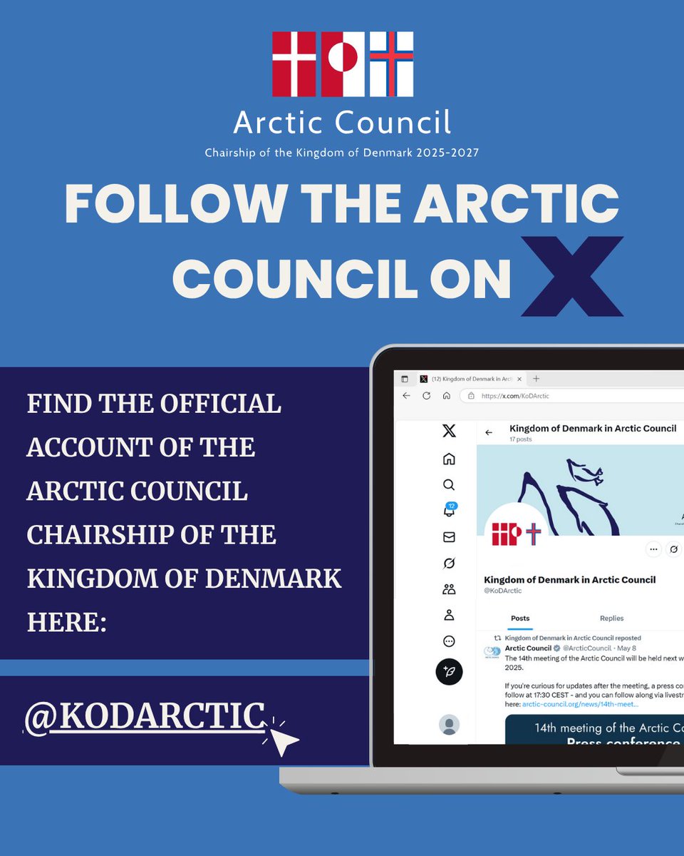 Denmark MFA 🇩🇰 (@danishmfa) on Twitter photo 🌐Interested in Arctic cooperation?
Follow <a href="/KoDArctic/">Kingdom of Denmark in Arctic Council</a> — the official account of the Arctic Council Chairship of the Kingdom of Denmark (2025–2027). 🌐Interested in Arctic cooperation?
Follow <a href="/KoDArctic/">Kingdom of Denmark in Arctic Council</a> — the official account of the Arctic Council Chairship of the Kingdom of Denmark (2025–2027).
