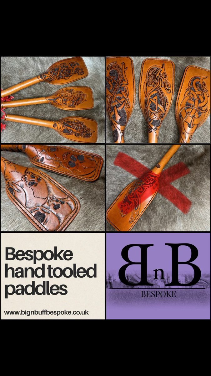 BignBuffBespoke's tweet image. These stunning hand tooled paddles are making their debut appearance at the @_The_BBB_ on Sunday…these are all unique..be sure to pop by and see the craftsmanship in person..you will not be disappointed 💜 #youseenitherefirst #leatherwork #tooledleather bignbuffbespoke.co.uk💜