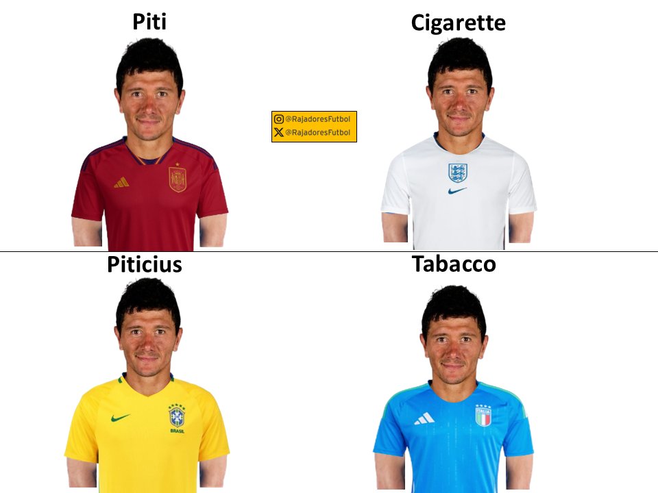Españoles del mundo del fútbol si fuesen de otros países, volumen V 👇🏼

1) Piti.