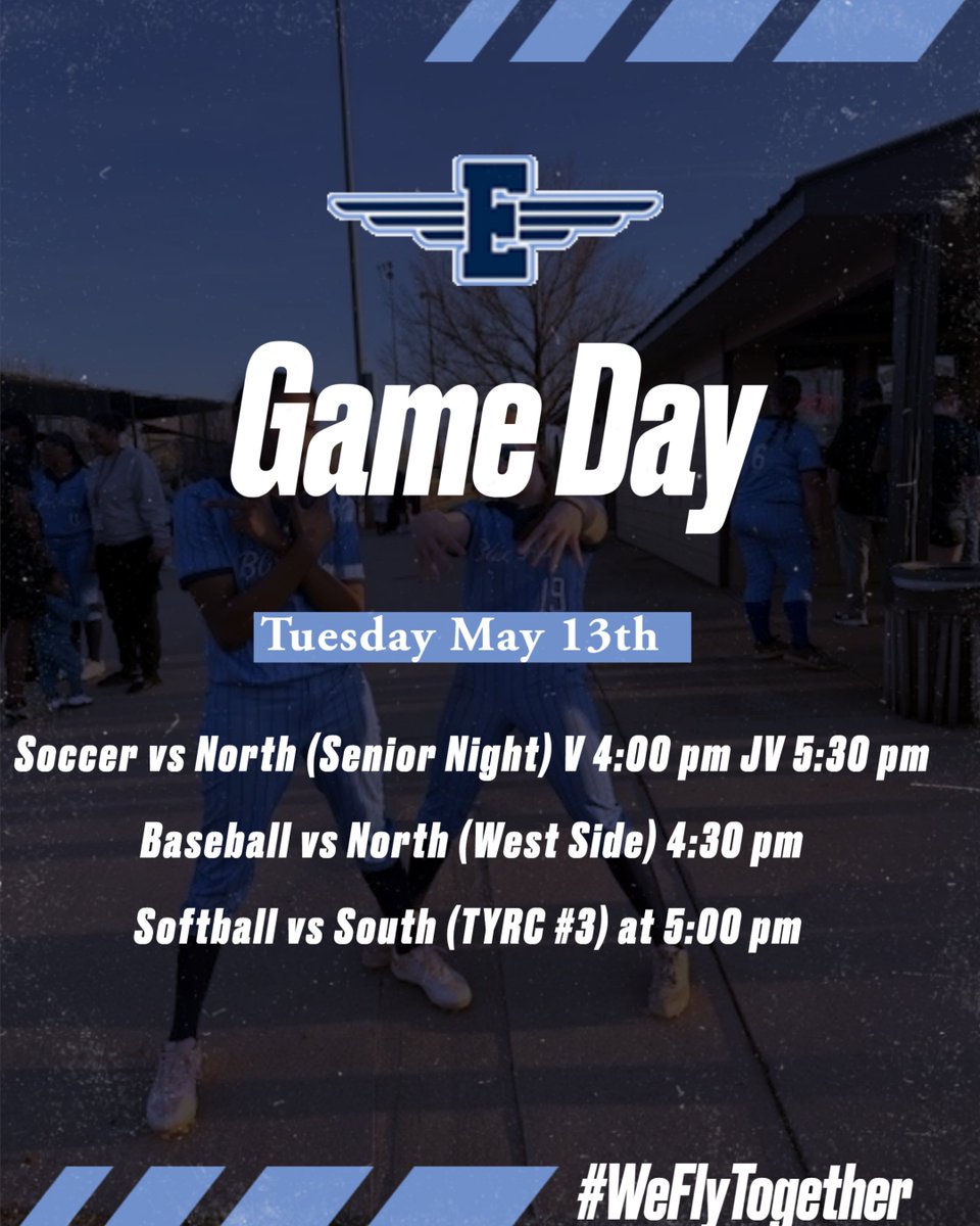 Its a great day to enjoy weather and come out to support our Blue Aces! It's Senior Night for Girls Soccer as well. Good luck to all our teams in action tonight!✈️✈️✈️
#WeFlyTogether
#AcesWay