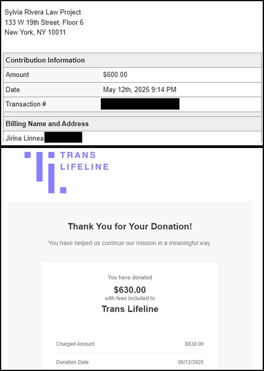 ErithEl's tweet image. THE BIGGEST THANK YOU TO EVERYONE WHO CONTRIBUTED! You're all so extra generous and helped make this donation far more than I ever imagined!
I hope this will be able to help out those who need it most right now.
#Donations #srlp #translifeline