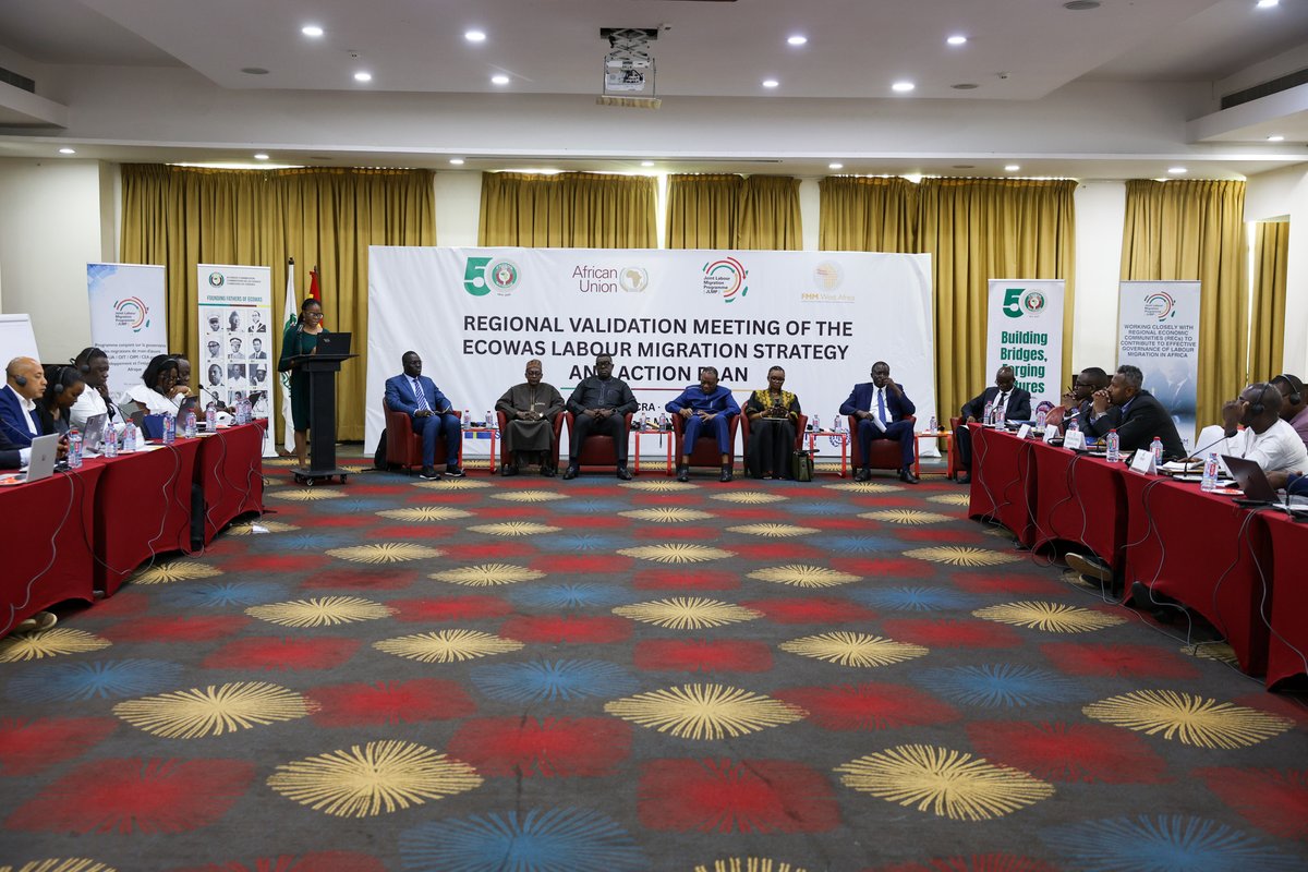 IOM West and Central Africa 🇺🇳 (@iomrowca) on Twitter photo Between 2010–2019, Africa’s international migrant workers grew by 50%.
With <a href="/UNmigration/">IOM - UN Migration 🇺🇳</a> support, <a href="/ecowas_cedeao/">Ecowas - Cedeao</a> Member States are meeting in Accra, 🇬🇭 to validate a Labour Migration Strategy that puts dignity, development and opportunity at the heart of mobility in West Africa. Between 2010–2019, Africa’s international migrant workers grew by 50%.
With <a href="/UNmigration/">IOM - UN Migration 🇺🇳</a> support, <a href="/ecowas_cedeao/">Ecowas - Cedeao</a> Member States are meeting in Accra, 🇬🇭 to validate a Labour Migration Strategy that puts dignity, development and opportunity at the heart of mobility in West Africa.
