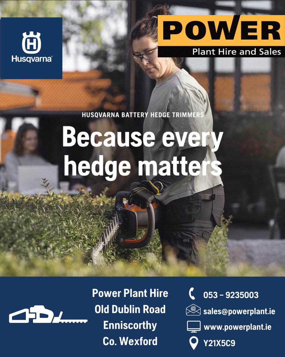 Reach &amp; cut with Husqvarna hedge trimmers, ideal for jobs around the garden - regardless if your hedge is a small eye catching detail or a tall and lush masterpiece. Husqvarna for strong performance and long lasting power in a trouble-free way. #wexford #husqvarna
