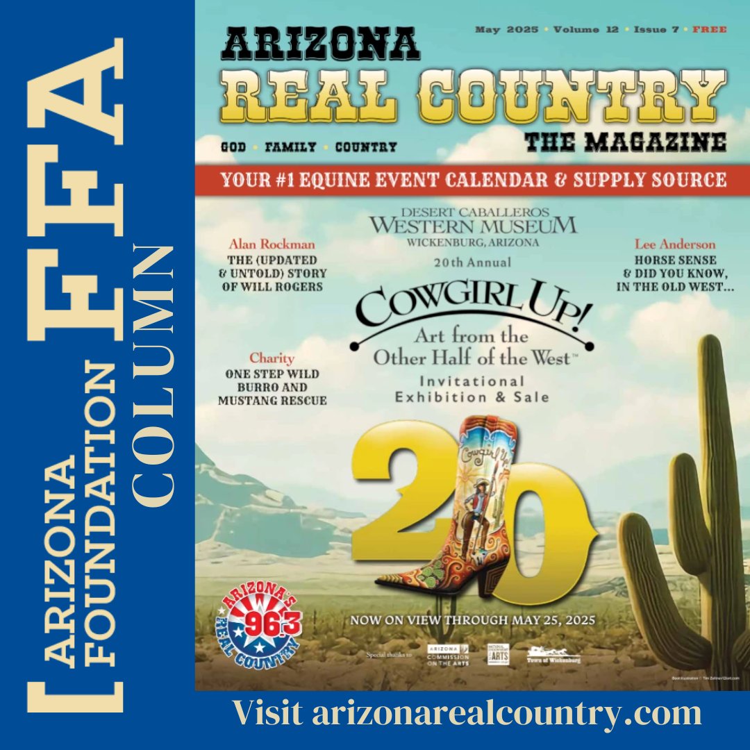 Don't forget to check out the May issue of Real Country Magazine! Check out page 49 to read the Foundation's column and read about the upcoming State FFA Leadership Conference. 

Use this link to read the full article:
arizonarealcountry.com/MayFlipbook202…