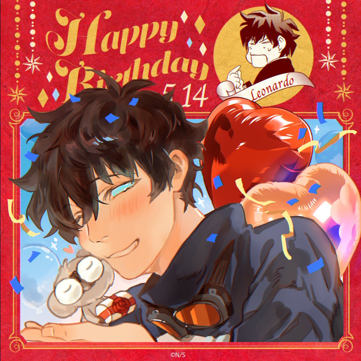 레오야 생일 축하해🎈🎈🎂🩵🩵🩵
태어나줘서 고맙다🥹🥹🥹

#レオナルド生誕祭2025　#血界戦線