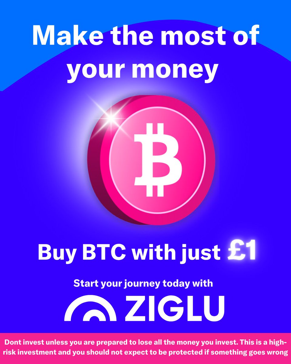 Ready to dive into crypto? You can start your Bitcoin journey with just £1 on Ziglu! ✨💸