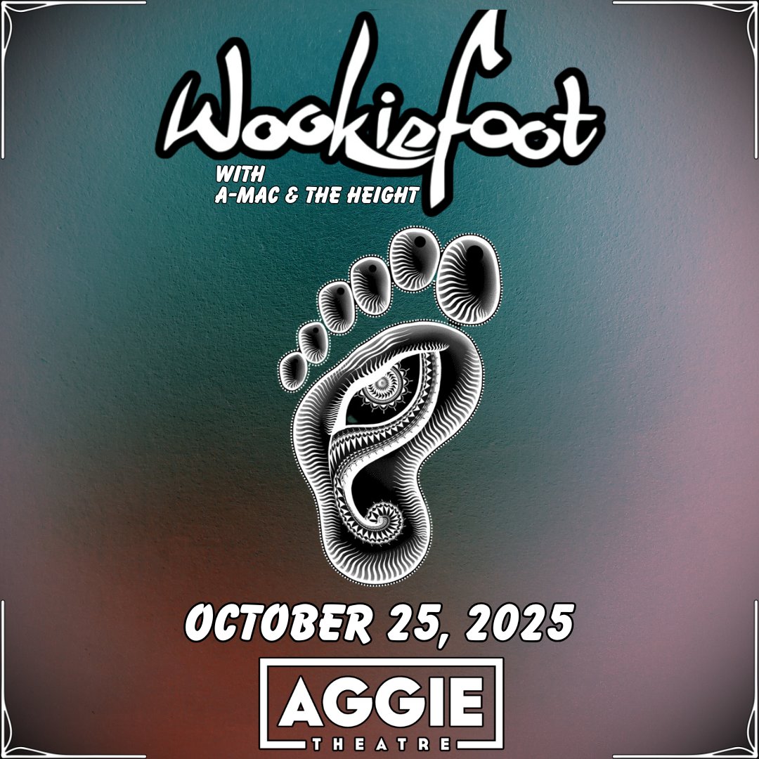 Aggie Theatre (@aggie_theatre) on Twitter photo JUST ANNOUNCED - <a href="/Wookiefoot/">Wookiefoot</a> with A-Mac & The Height at the <a href="/Aggie_Theatre/">Aggie Theatre</a> on October 25th!
On Sale: Friday 05/16/2025 - 10am MT
Tickets and info: bit.ly/3EPGKmt JUST ANNOUNCED - <a href="/Wookiefoot/">Wookiefoot</a> with A-Mac & The Height at the <a href="/Aggie_Theatre/">Aggie Theatre</a> on October 25th!
On Sale: Friday 05/16/2025 - 10am MT
Tickets and info: bit.ly/3EPGKmt