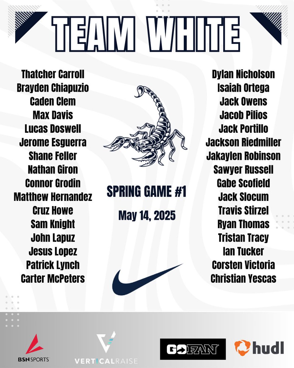 CAMARILLO FOOTBALL (@achs_scorps_fb) on Twitter photo Varsity Spring Game #1
#GoScorps #Character #Commitment #Unity #TeamNavy #TeamWhite
<a href="/ScorpAthleticBC/">ACHS Scorpion Athletic Booster Club</a> <a href="/achs_scorpions/">Adolfo Camarillo HS</a> Varsity Spring Game #1
#GoScorps #Character #Commitment #Unity #TeamNavy #TeamWhite
<a href="/ScorpAthleticBC/">ACHS Scorpion Athletic Booster Club</a> <a href="/achs_scorpions/">Adolfo Camarillo HS</a>