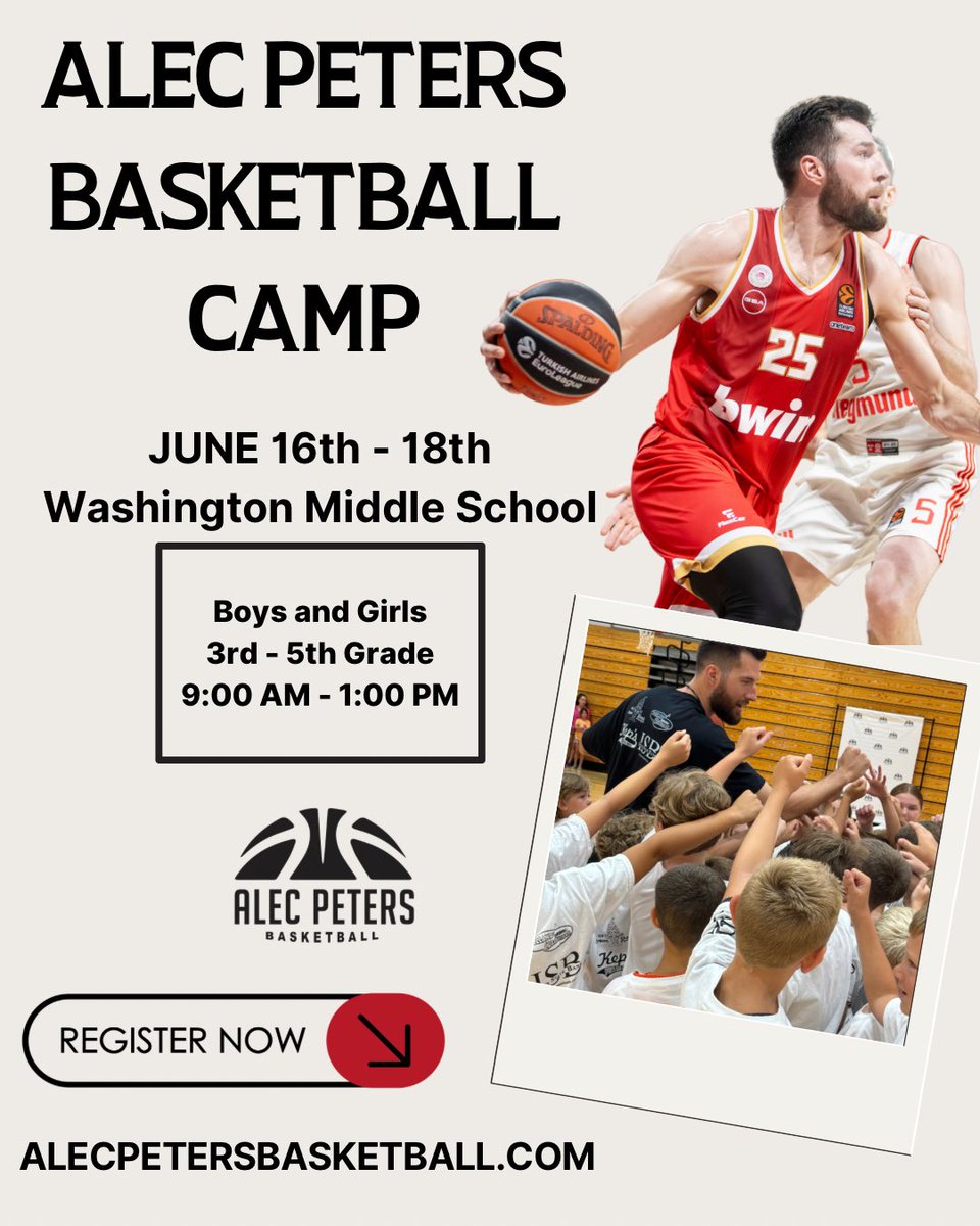 Attention Future Panthers…Check it out!  ⁦<a href="/petersalec/">Alec Peters</a>⁩ is once again hosting his basketball camp!

Sign up today 🏀