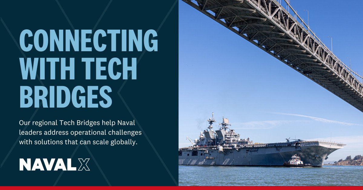 Innovation moves fast. So should the Navy.

NavalX Tech Bridges connect Sailors and Marines with tools, talent and tech to solve real operational challenges—faster.

Find your local Tech bridge: hubs.la/Q03lYYVl0