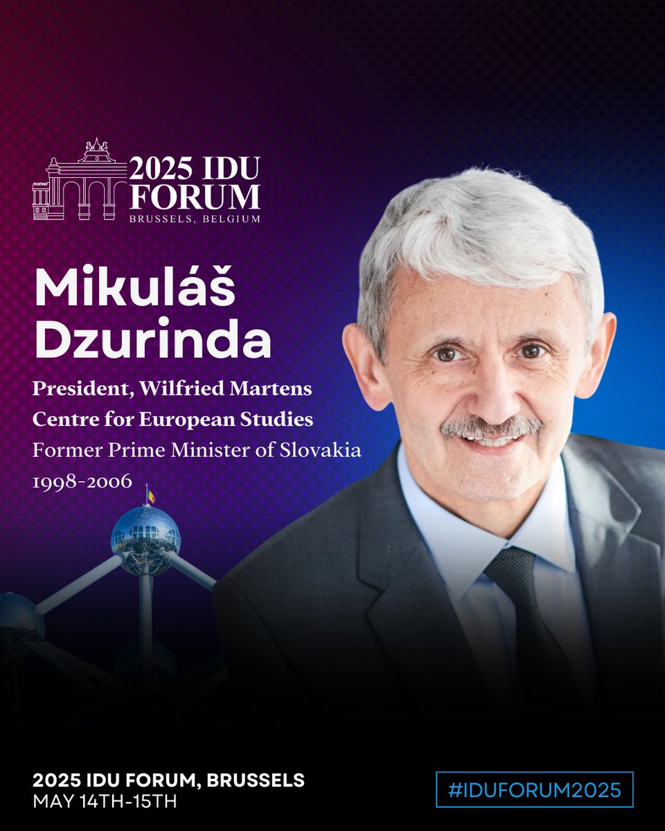 International Democracy Union (@idualliance) on Twitter photo We are honoured to welcome <a href="/MDzurinda/">Mikuláš Dzurinda</a>, President of the <a href="/MartensCentre/">Martens Centre</a> and former Prime Minister of Slovakia, to the IDU Forum in Brussels!
A key architect of Slovakia’s democratic and Euro-Atlantic journey, Mr. Dzurinda led the country through landmark reforms and accession to We are honoured to welcome <a href="/MDzurinda/">Mikuláš Dzurinda</a>, President of the <a href="/MartensCentre/">Martens Centre</a> and former Prime Minister of Slovakia, to the IDU Forum in Brussels!
A key architect of Slovakia’s democratic and Euro-Atlantic journey, Mr. Dzurinda led the country through landmark reforms and accession to