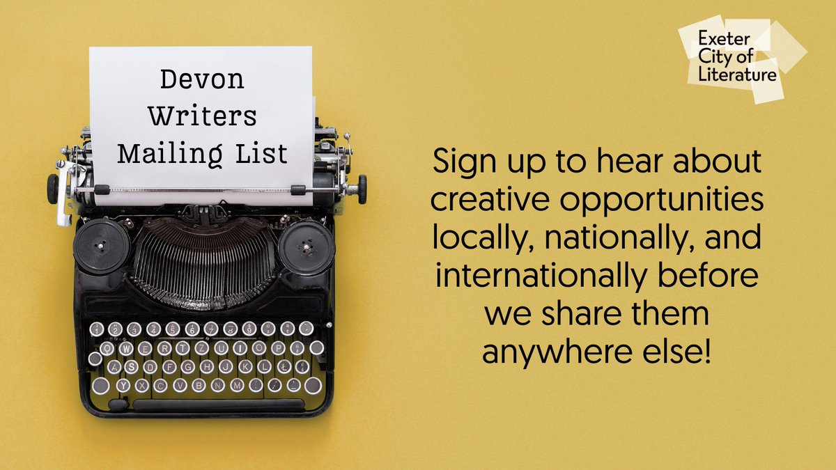 Sign up to our Devon Writers Mailing List to hear about local and international creative opportunities we receive from the UNESCO #CityofLiterature network before we share them anywhere else!

✉️: …cityofliterature.us19.list-manage.com/subscribe?u=eb…