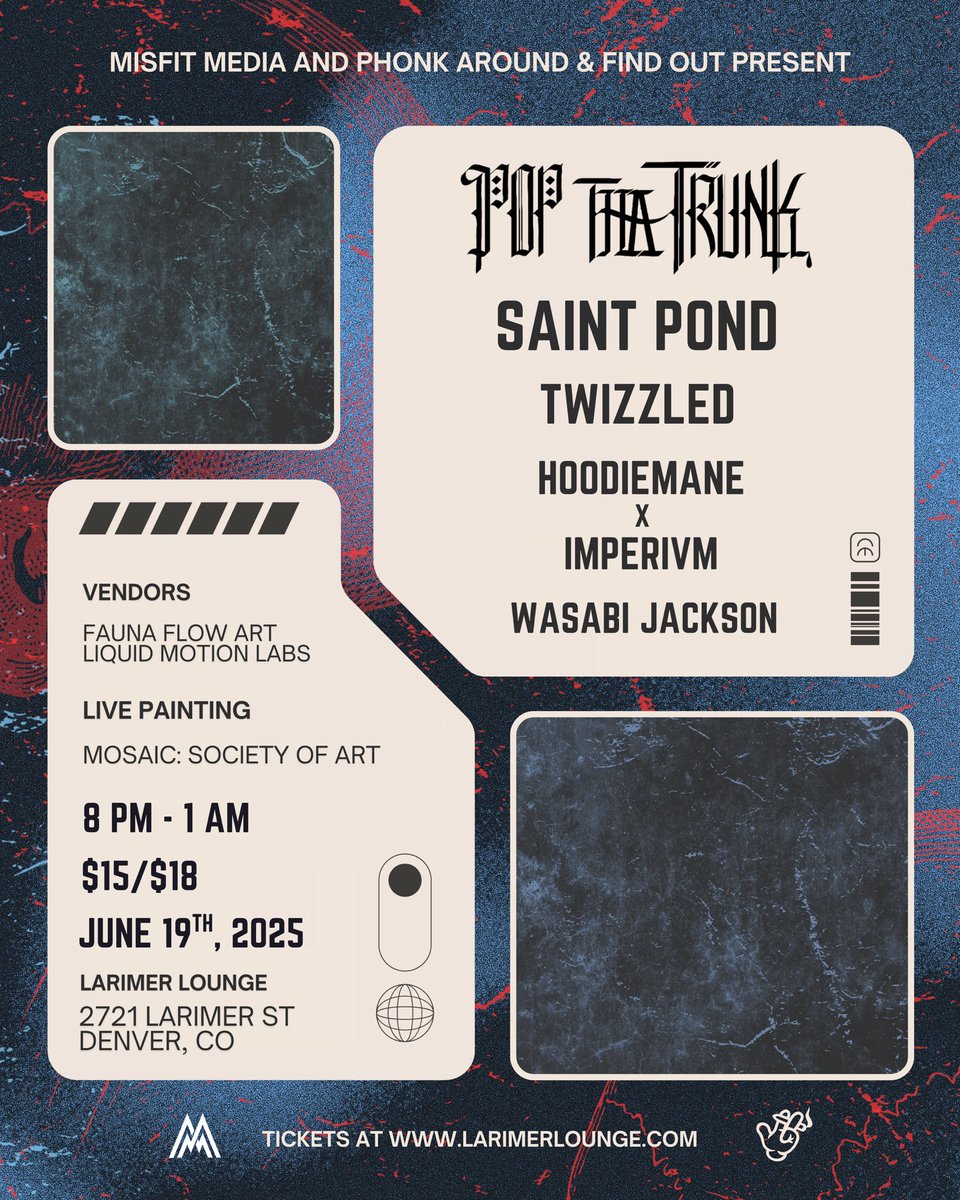 PAPI TRUNK (@popthatrunk_) on Twitter photo DENVER pull tf up for a special phonk-heavy POP set. Biggups to <a href="/PHONK_AROUND/">PHONK AROUND AND FIND OUT</a> <a href="/LarimerLounge/">Larimer Lounge</a> DENVER pull tf up for a special phonk-heavy POP set. Biggups to <a href="/PHONK_AROUND/">PHONK AROUND AND FIND OUT</a> <a href="/LarimerLounge/">Larimer Lounge</a>