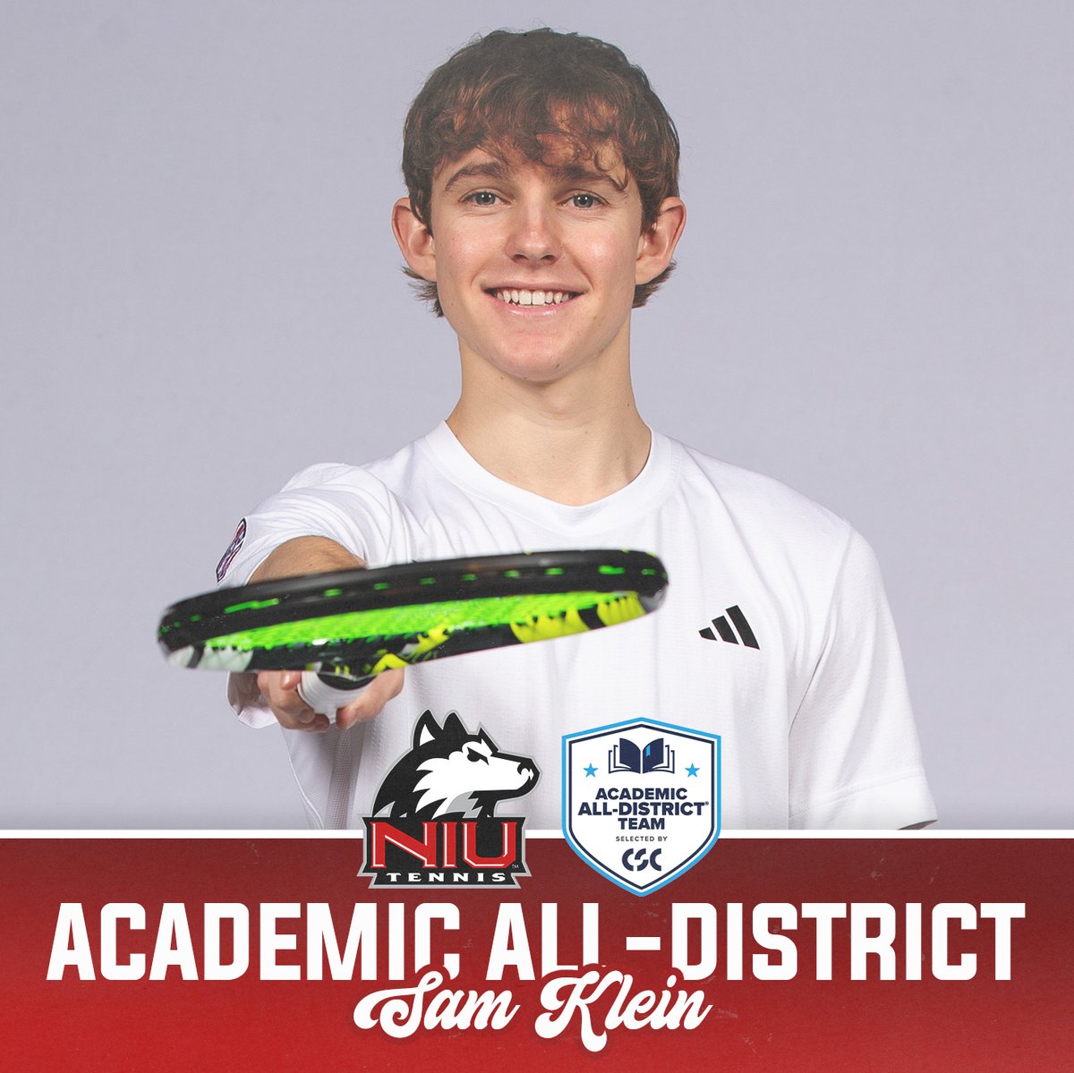 Sam Klein Has Been Named to the CSC Academic All-District Team For His Hard Work in The Class Room and for NIU Men's Tennis

Congratulations Sam!