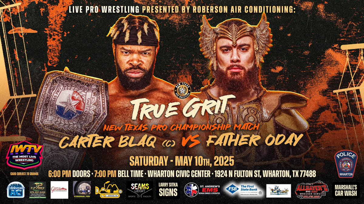 IWTV (@indiewrestling) on Twitter photo Now On Demand
<a href="/NewTexasPW/">New Texas Pro Wrestling</a> True Grit
<a href="/The_Carter_Blaq/">Carter BlaQ</a> v <a href="/FatherOday/">Father Oday</a>
<a href="/StephenWolf309/">Stephen Wolf</a> v <a href="/_Diego_DLC/">Diego De La Cruz</a>
<a href="/WindDragonDN/">~The Wind Dragon~ Dustin Nguyen</a> v @ohdanolinyking
<a href="/shimbashipro/">Shimbashi</a> v <a href="/OliSummersVS/">“Lovestruck” Oli Summers</a>
<a href="/Timur_TheGreat/">Timur ~ The Great</a> v <a href="/HendrixHavoc/">Shawn Hendrix</a>
+ <a href="/jusxnic/">jusxnic</a> <a href="/KennyKalypso/">Pineapple Lord</a> <a href="/ItsRaychellRose/">its.RAYCHELL.Rose</a> & more!
independentwrestling.tv/player/bVLg63p… Now On Demand
<a href="/NewTexasPW/">New Texas Pro Wrestling</a> True Grit
<a href="/The_Carter_Blaq/">Carter BlaQ</a> v <a href="/FatherOday/">Father Oday</a>
<a href="/StephenWolf309/">Stephen Wolf</a> v <a href="/_Diego_DLC/">Diego De La Cruz</a>
<a href="/WindDragonDN/">~The Wind Dragon~ Dustin Nguyen</a> v @ohdanolinyking
<a href="/shimbashipro/">Shimbashi</a> v <a href="/OliSummersVS/">“Lovestruck” Oli Summers</a>
<a href="/Timur_TheGreat/">Timur ~ The Great</a> v <a href="/HendrixHavoc/">Shawn Hendrix</a>
+ <a href="/jusxnic/">jusxnic</a> <a href="/KennyKalypso/">Pineapple Lord</a> <a href="/ItsRaychellRose/">its.RAYCHELL.Rose</a> & more!
independentwrestling.tv/player/bVLg63p…