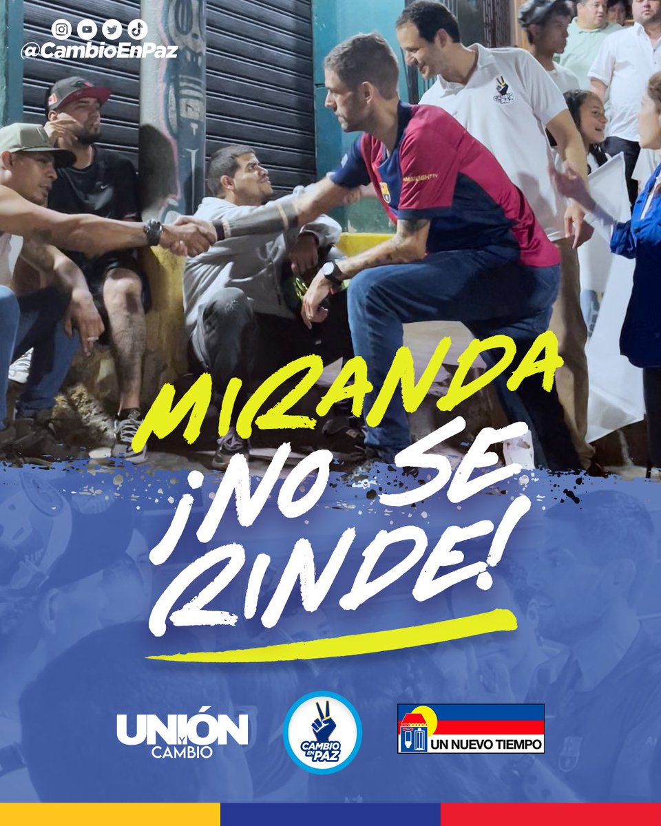 Creemos en una transformación hecha con la gente, desde el esfuerzo cotidiano y la resiliencia 

Apoyamos a <a href="/juanrequesens/">Juan Requesens</a> porque representa el compromiso con los que madrugan, luchan y sueñan

#YoMeNiegoARendirme