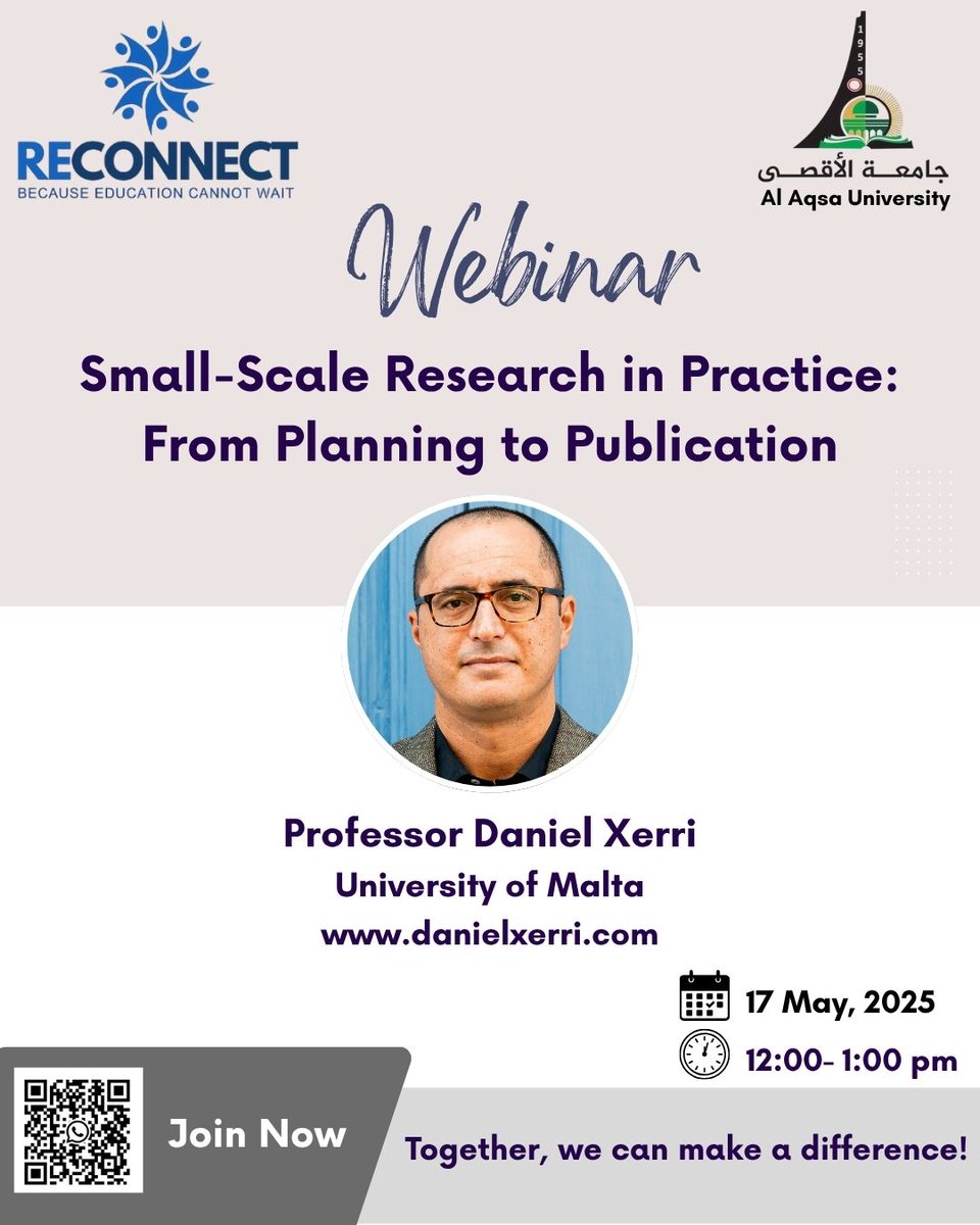 I'm looking forward to speaking to students at Al-Aqsa University in Gaza this Saturday. I'm sure there's a lot I can learn from the questions they're interested in investigating.