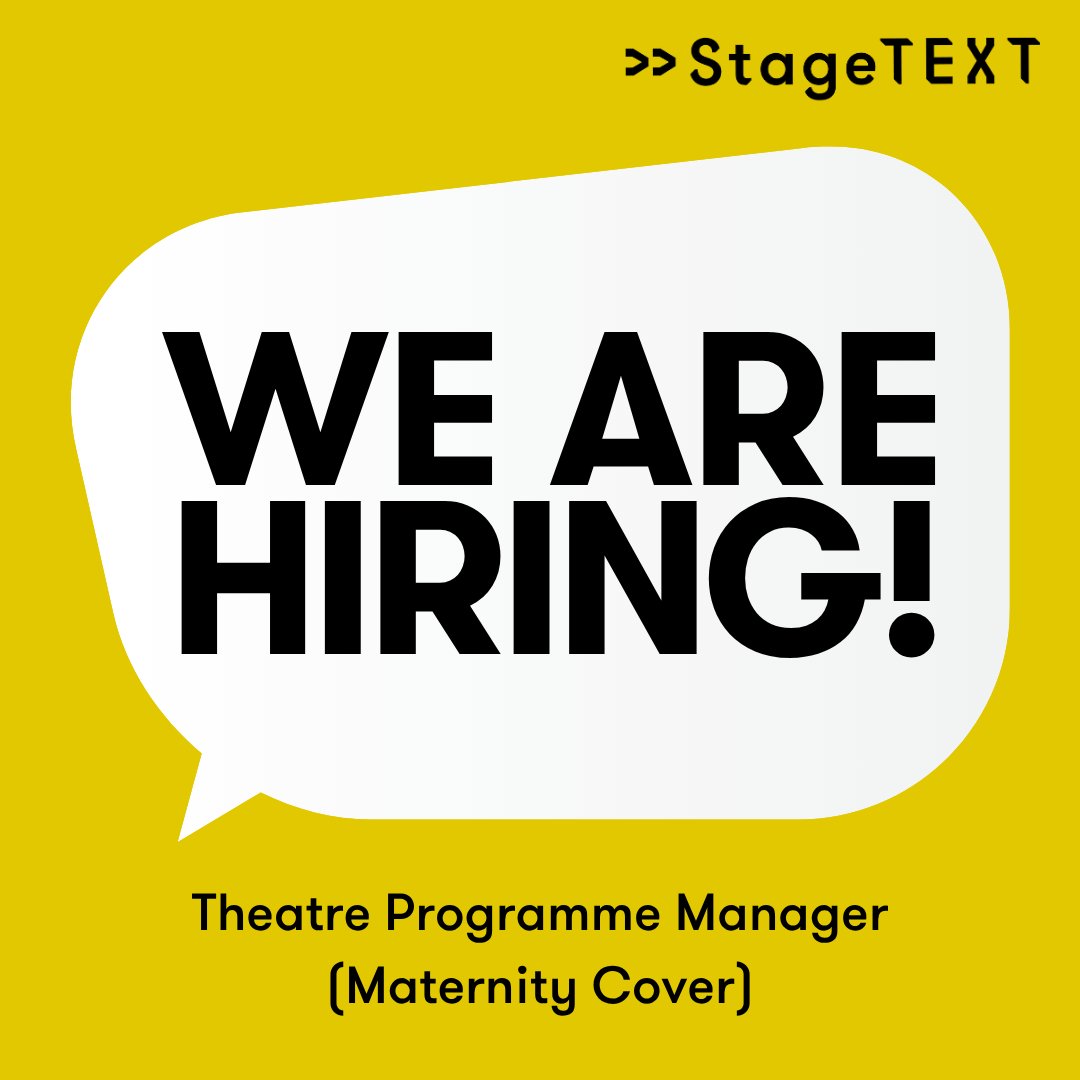 Join the Stagetext team! We’re looking for a Theatre Programme Manager (maternity cover) to support theatres across the UK in providing captioned performances for deaf, deafened and hard of hearing audiences. The deadline to apply is 25 May.

stagetext.org/working-for-st…