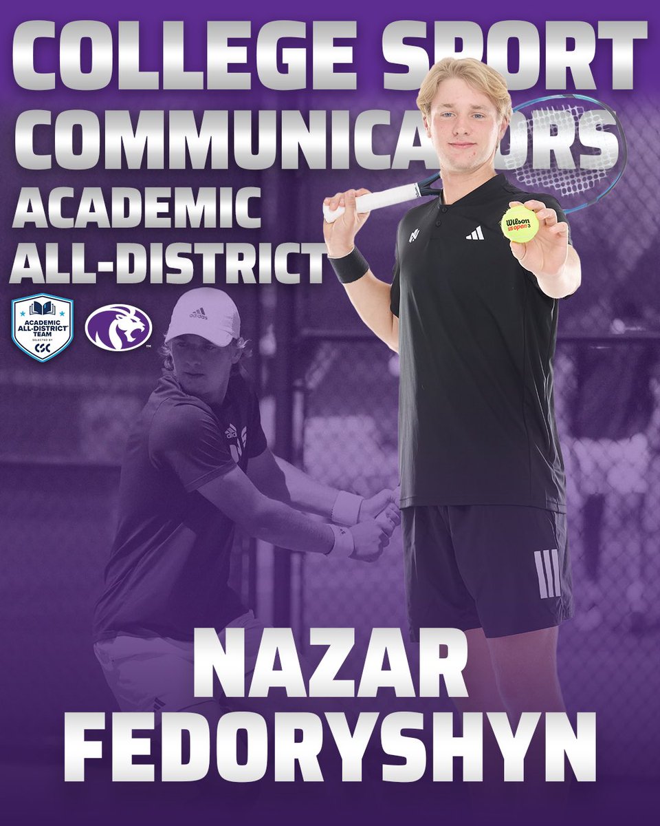 North Alabama Tennis (@unatennis) on Twitter photo ✌️Years in a Row!
Senior Nazar Fedoryshyn earns a spot on the 2025 <a href="/CollSportsComm/">College Sports Communicators</a> Academic All-District team, marking his second-straight postseason honor!
#RoarLions🦁 ✌️Years in a Row!
Senior Nazar Fedoryshyn earns a spot on the 2025 <a href="/CollSportsComm/">College Sports Communicators</a> Academic All-District team, marking his second-straight postseason honor!
#RoarLions🦁