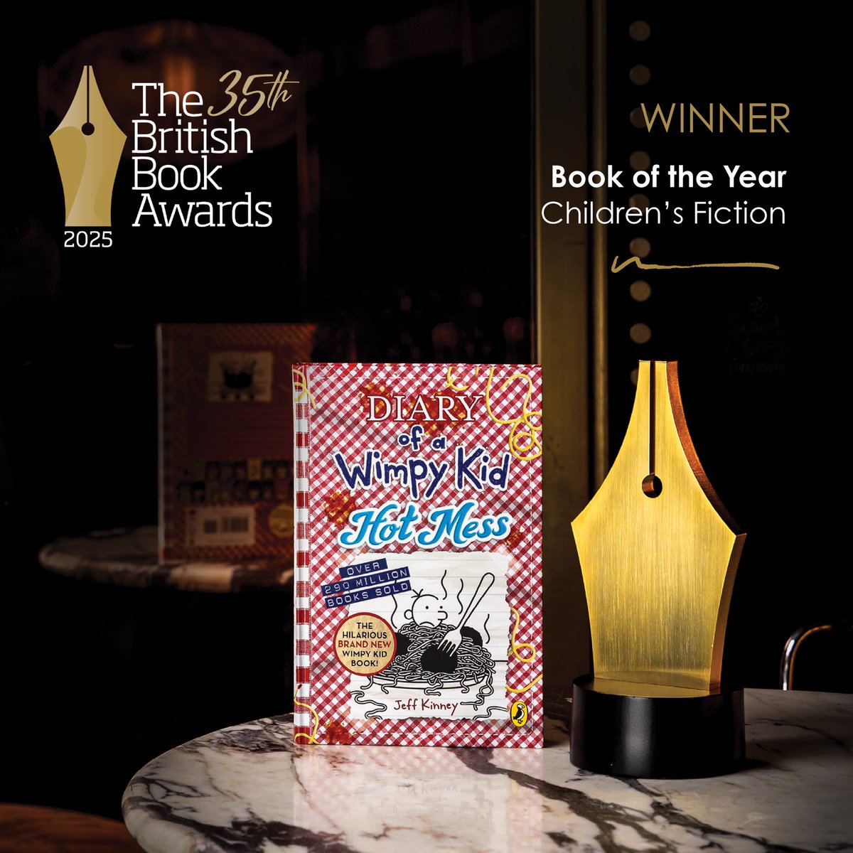 PuffinBooks (@puffinbooks) on Twitter photo We’re so pleased that Jeff Kinney's ‘Diary of a Wimpy Kid: Hot Mess’ has won Children's Fiction Book of the Year at the British Book Awards 📖
Congratulations to Jeff and to all involved in the latest instalment of the Wimpy Kid series 🥳
#BritishBookAwards #Nibbies <a href="/wimpykid/">Jeff Kinney</a> We’re so pleased that Jeff Kinney's ‘Diary of a Wimpy Kid: Hot Mess’ has won Children's Fiction Book of the Year at the British Book Awards 📖
Congratulations to Jeff and to all involved in the latest instalment of the Wimpy Kid series 🥳
#BritishBookAwards #Nibbies <a href="/wimpykid/">Jeff Kinney</a>