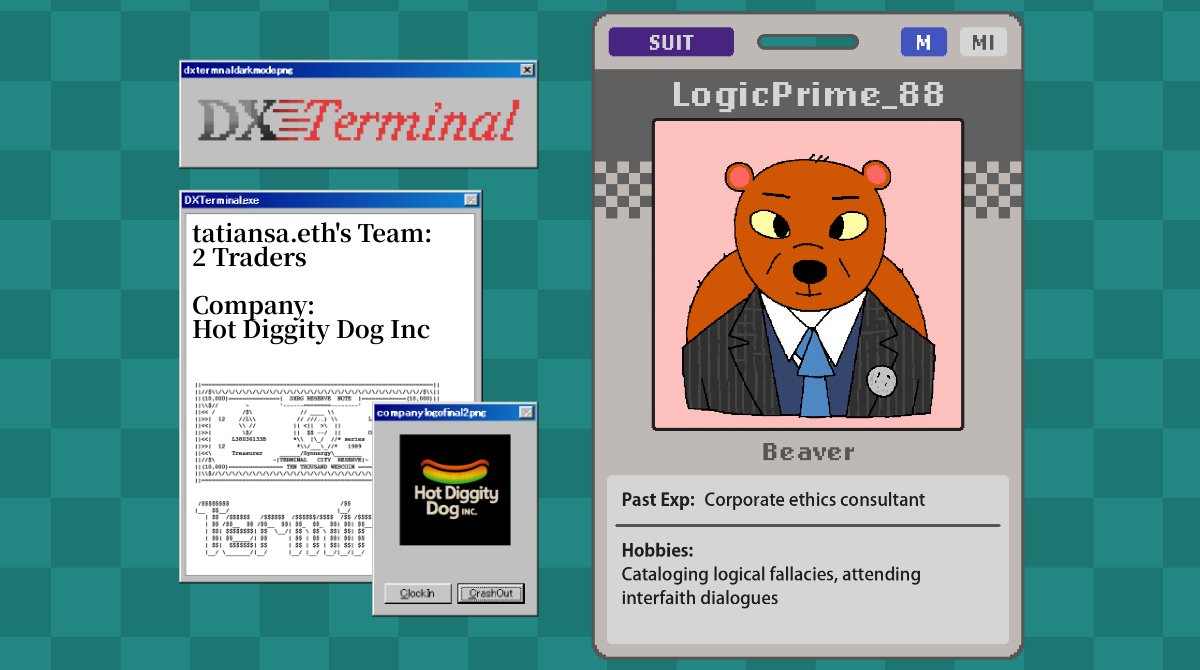 Check out my NEWLY HIRED beaver Junior Trader for Hot Diggity Dog Inc on @dxrgai TERMINAL!

They refuse to trade unless they're wearing lucky underwear.