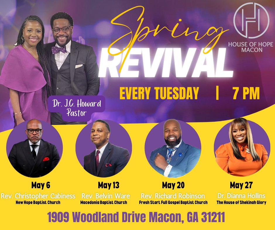 hohmacon's tweet image. Join us this evening for the second installment of our #SpringRevival series! @jchowardSPEAKS @edeweysmith #HopeNation