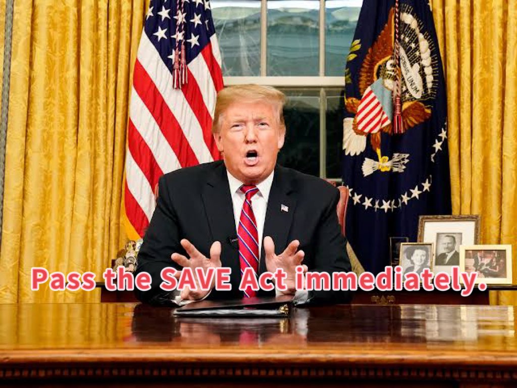 Karoline Leavitt Daily News Sharing (@whleavitt) on Twitter photo President Trump urges us to tag <a href="/LeaderJohnThune/">Leader John Thune</a> and demand the Senate pass:
A. Watermarked paper ballots
B. Same-day voting
C. Voter photo ID
D. Proof of citizenship
E. Election Day holiday
F. Hand counting
G. All of the above. President Trump urges us to tag <a href="/LeaderJohnThune/">Leader John Thune</a> and demand the Senate pass:
A. Watermarked paper ballots
B. Same-day voting
C. Voter photo ID
D. Proof of citizenship
E. Election Day holiday
F. Hand counting
G. All of the above.
