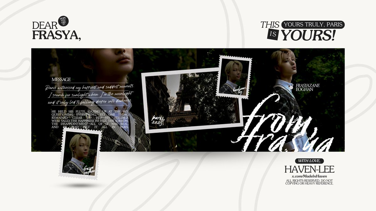 #Dave

Haduh, saya sampai tidak bisa berkata-kata, tapi saya ingin berterima kasih kepada Kak Haven, yang telah membuat layout sekeren ini. It's really fits my vibe. And tentunya untuk Kak Marie, yang membuat ini terjadi. Makasih banyak ya, kakak-kakak!