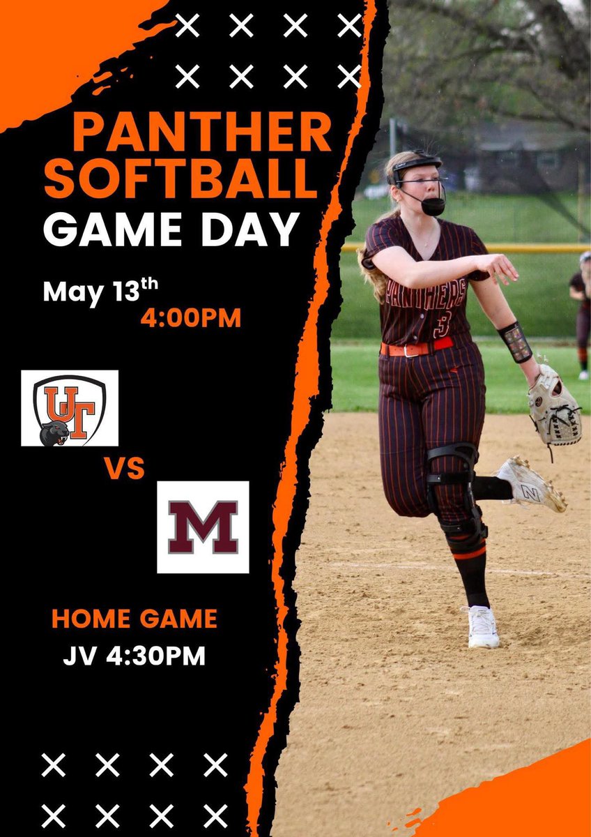 GAME DAY! 🥎🐾🧡
#PantherSoftball (14-9; 8-4)

🆚 Moline Maroons
🏟️ UTHS- Last regular season home game! 
📍East Moline, IL
⌚️4:00PM Varsity/4:30PM JV
🌡️81*
☀️Sunny
💻 Follow/View the live stream on GameChanger ⬇️
web.gc.com/teams/1zJrECFN…