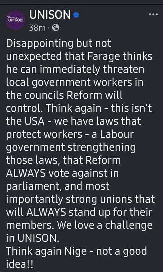 A message to Farage, Yusuf and the other so clled 'controllers' at the top of Reform
You're playing in the real world now