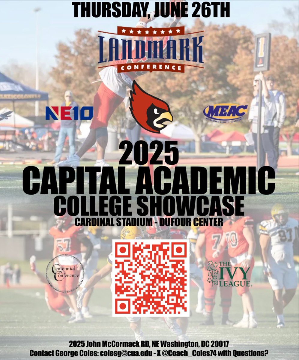 There is no better place to be than DC! The Capital Academic College Showcase will be here before you know it! Hurry up and register now. It’s going to be a great place to compete in front of multiple high academic institutions!!! Sign Up today!

tycg.totalcamps.com/shop/EVENT