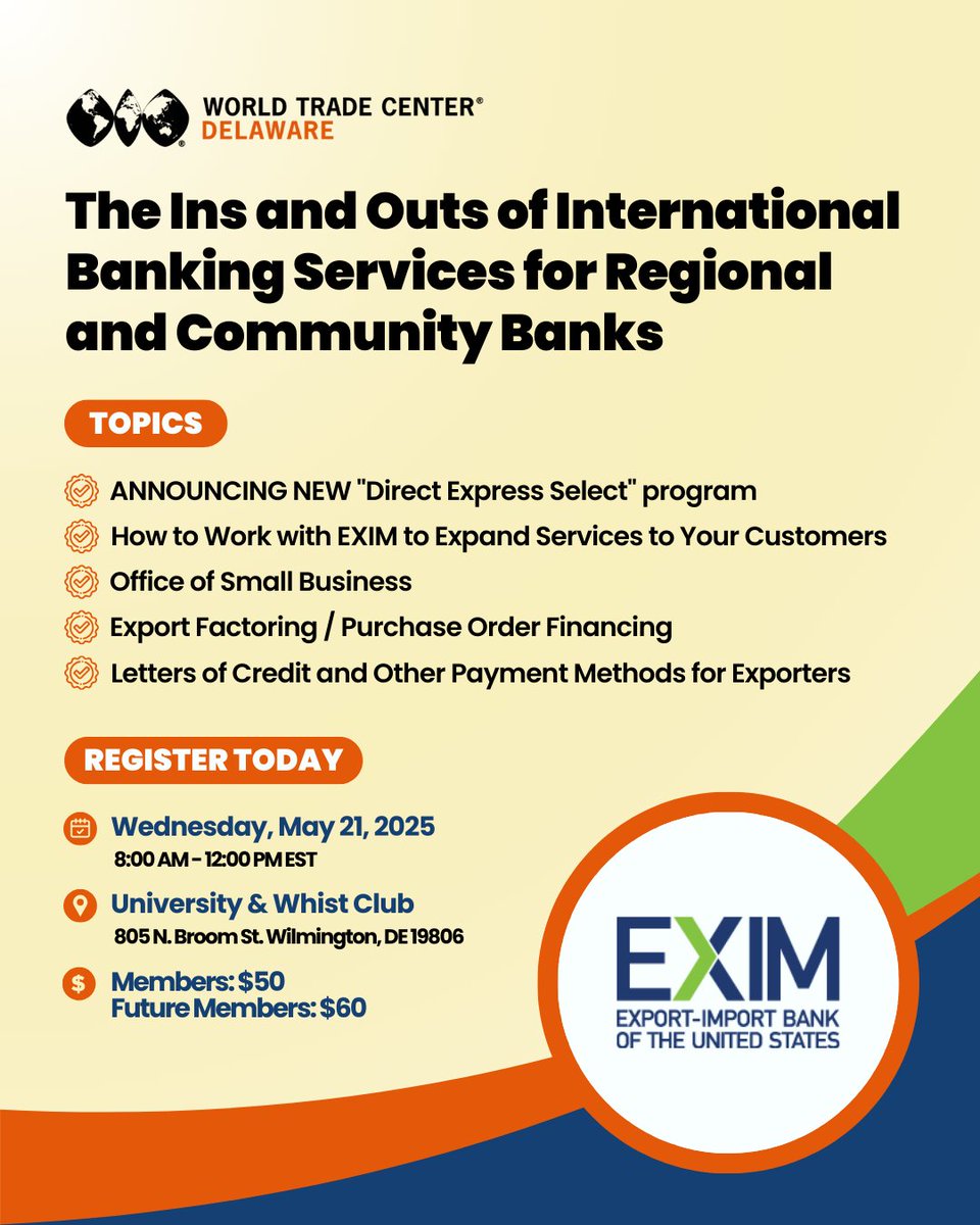 🤗 You're Invited: The Ins and Outs of International Banking Services for Regional and Community Banks
.
🔗 conta.cc/3FakiED