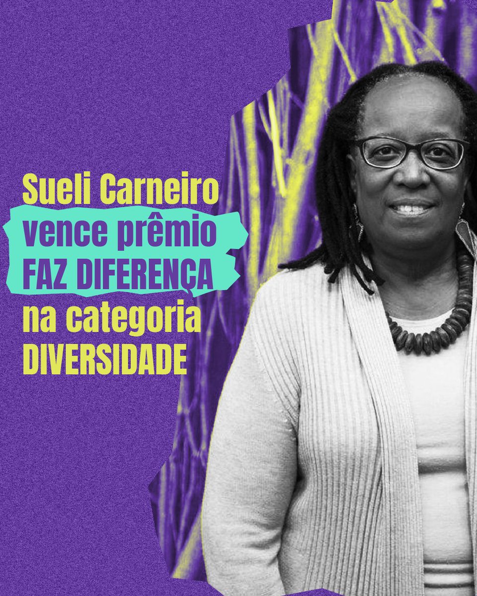 Sueli Carneiro (<a href="/CasaSueli/">Casa Sueli Carneiro</a>) venceu o Prêmio Faz Diferença 2024 (<a href="/jornaloglobo/">Jornal O Globo</a>) na categoria Diversidade! "A luta antirracista e antissexista só se dá no coletivo." Gigante intelectual, fundadora do Geledés, sua vitória é um farol! ✨✊🏿