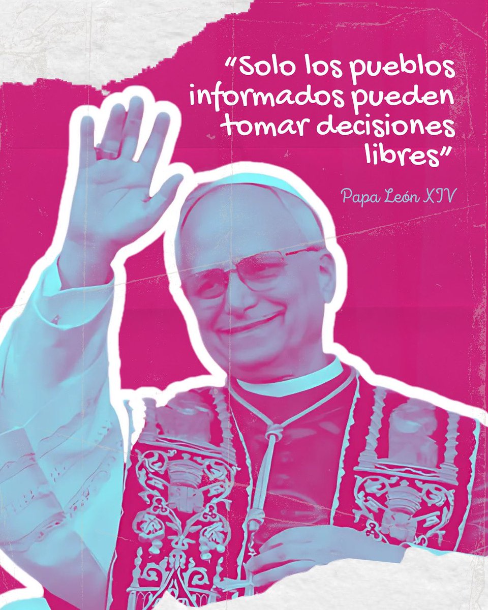 🗣️ “Solo los pueblos informados pueden tomar decisiones libres.”
El Papa León XIV pidió a los comunicadores rechazar la guerra de palabras, no ceder a la mediocridad y servir a la verdad.
Sin información, no hay libertad.
#VzlaSinCensura #LibertadDeExpresión