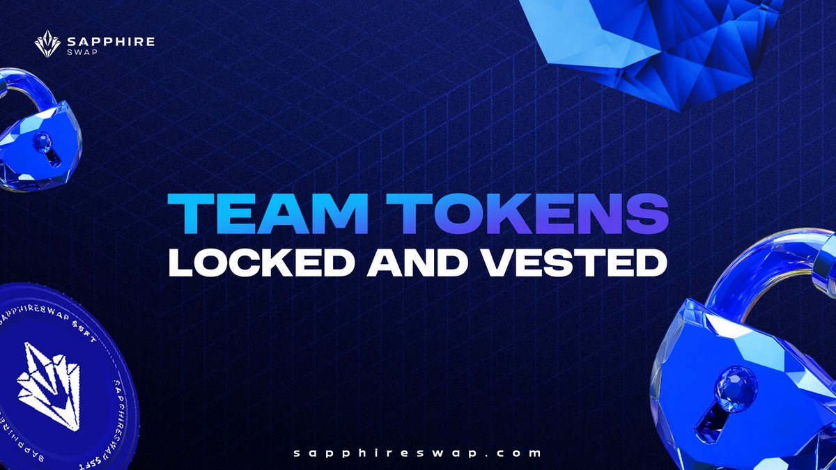 SapphireSwap's tweet image. Sapphireswap Team Tokens Update 

Supply Locked and Vested with team finance 

team.finance/view-coin/0x19…
