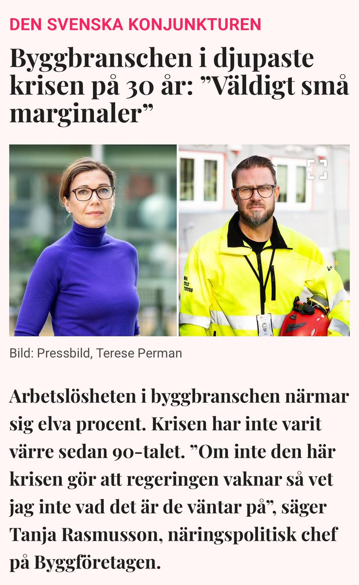 Många i högern, särskilt SD:are, gör sig lustiga över S starka stöd hos arbetslösa.

Osmakligt att håna byggnadsarbetare utan jobb. Arbetslösheten i byggbranschen är skyhög. Även korkat. SD var största parti bland arbetslösa i början av mandatperioden. De tappar väljare till S!