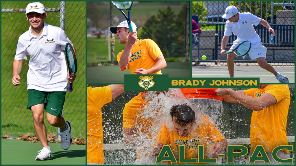 Brady Johnson earned his first All-PAC nod for his efforts at third doubles this season. Brady piled up 9 doubles win, including conference over Franciscan, Geneva, Waynesburg and Westminster! #WeGoUp #GoBearcats