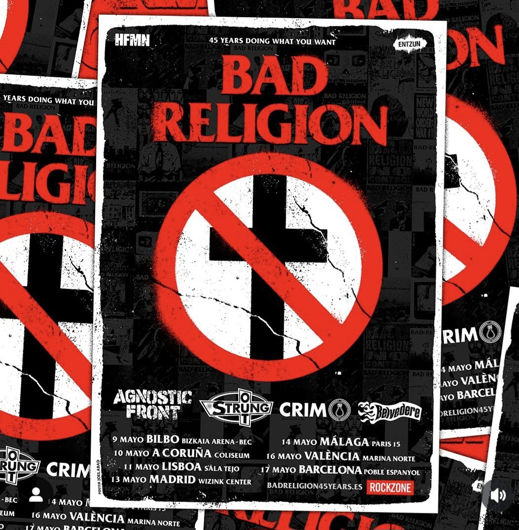 Joan_Bosca's tweet photo. Venc una entrada per al concert d'este divendres dia 16 en València de Bad Religion, Crim i altres grups. Al preu que la vaig comprar https://t.co/3nXt7d67Ug