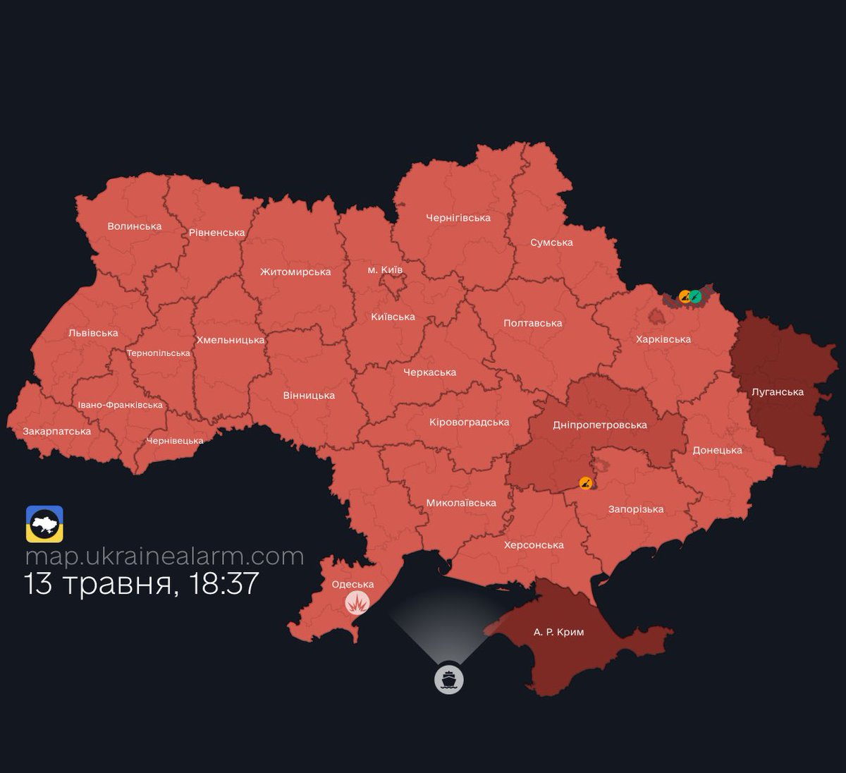 Alles was sie über die angebliche russische Bereitschaft für Friedensverhandlungen wissen sollten: Luftalarm in der Ukraine.