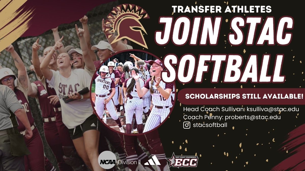 STAC Softball (@stacsoftball) on Twitter photo Still looking for future Spartans to join our family for fall of 2025. Contact proberts@stac.edu. @softballportal Still looking for future Spartans to join our family for fall of 2025. Contact proberts@stac.edu. @softballportal