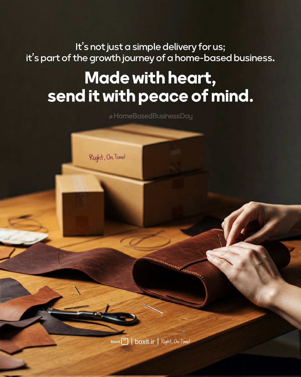 boxit_ir's tweet image. It’s not just a simple delivery for us;
it’s part of the growth journey of a home-based business.
Made with heart—send it with peace of mind.

#HomeBasedBusinessDay
#boxit
#Right_Ontime 
#Private_postal_operator

@UPU_UN @MarjanOsvald @UPU_DG