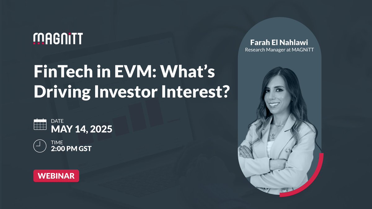 📊 What’s fueling investor interest in FinTech across MENA, Africa &amp; SEA?

Join our research manager, Farah El Nahlawi, on May 14 at 2 PM GST as she unpacks funding trends, rising sectors &amp; what’s next for startups and VCs.

🔗 Register now: bit.ly/45bjjP5
#FinTech #VC