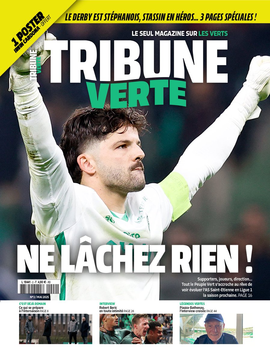 TribuneVerte's tweet photo. Dans vos kiosques, et sur abonnement, Tribune Verte n°2.
Entretien R. #Beric
Portrait G. #Larsonneur
Retour sur le derby #ASSEOL
Entretien croisé #Bathenay-#Piazza
Focus habituel sur @ASSEFeminines , et sur #Stassin #Cardona, #Davitashvili
#ASSE #TeamASSE #ALV #ASSETFC https://t.co/jRNvJxeGvP