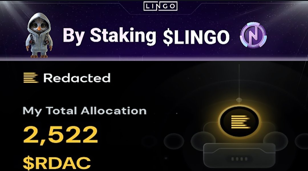 Staking $LINGO just got even more rewarding! 🎉
 
Received my $RDAC airdrop—proof that holding pays off! 🚀

 Don’t miss out—stake your $LINGO today and enjoy the perks! 💎

 Here: app.lingocoin.io/?ref=FLOsxK-4l…

Thank You! <a href="/Lingocoins/">Lingo</a>