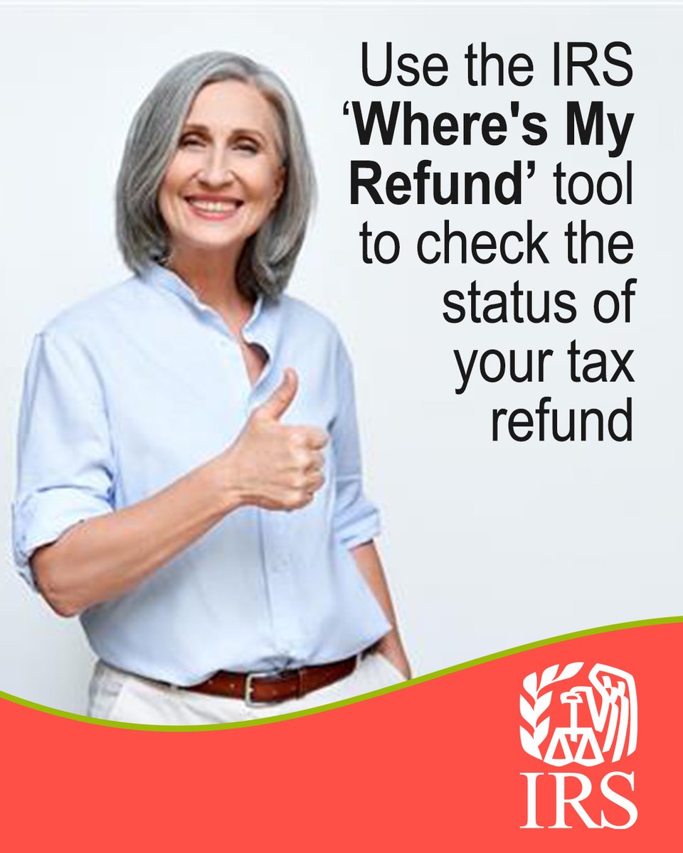 Need to check your tax refund status on the go? The #IRS “Where's My Refund?”  tool is available both on desktop and mobile devices.  https://t.co/PFiedQsvmp, image size:960x1200