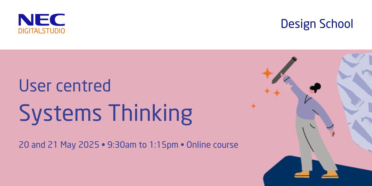 Are you looking to enhance your team's problem solving skills? Our User Centred Systems Thinking online course on 20/21 May is perfect for individuals &amp; groups! Learn to navigate complex systems &amp; deliver holistic solutions with user-centred insights:  ow.ly/GfMG50VRG0k