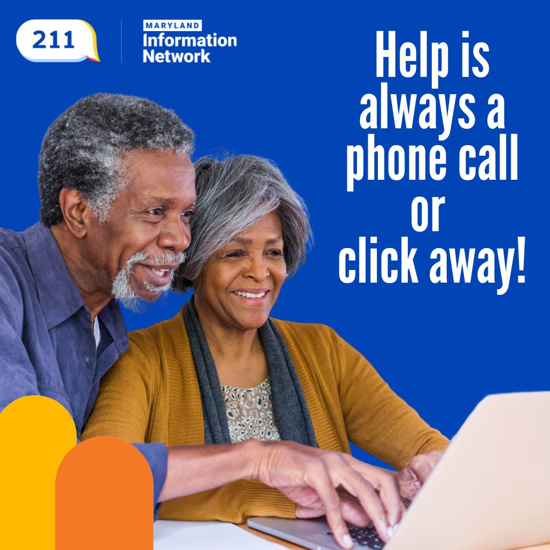 211Maryland's tweet image. When you need help, it&apos;s always a phone call or click away. ✅Call 2-1-1 or search for community resources in the state&apos;s most comprehensive health and human services database: search.211md.org
#GetConnected #gethelpnow #communityresources #food #housing #Employment