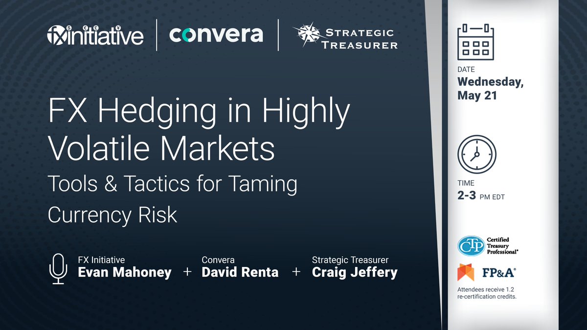 fxinitiative's tweet photo. 🌍 FX volatility remains a top concern for treasury teams. Join experts from FXInitiative, Convera &amp; Strategic Treasurer for key insights on hedging strategies, exposure management &amp; risk reduction.

🔗 Register here: https://t.co/vJeJ4kQ4NI https://t.co/6UnPEmjPZA