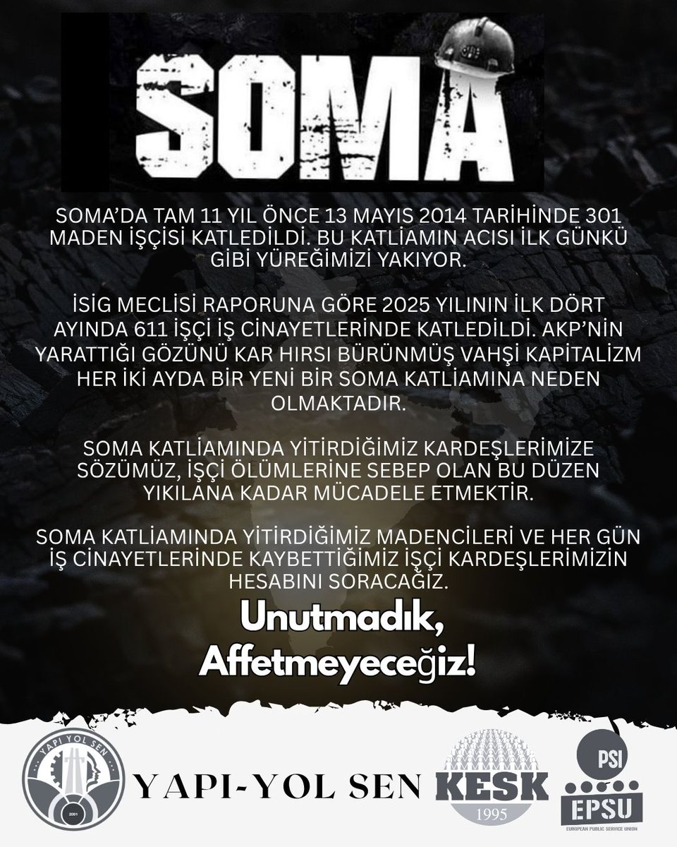 Soma’nın 11. Yılında: Unutmadık, Affetmeyeceğiz!
#soma #somakatliamı